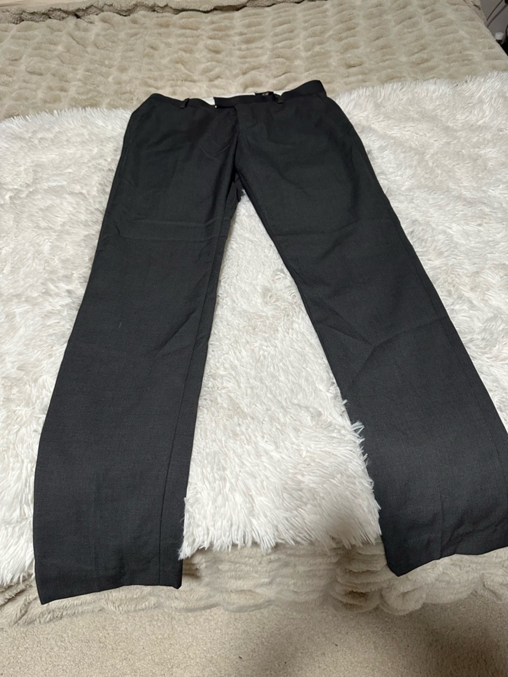 H&M Men's Black Dress Trousers - Slim Straight